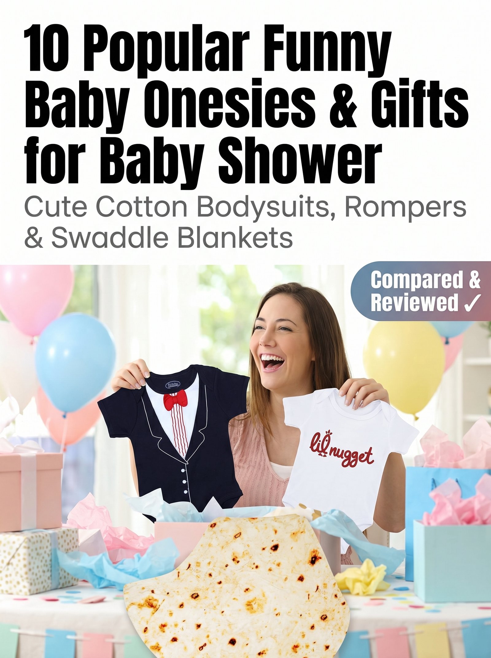 Cute Cotton Bodysuits, Rompers & Swaddle Blankets Badge: Compared & Reviewed ✓